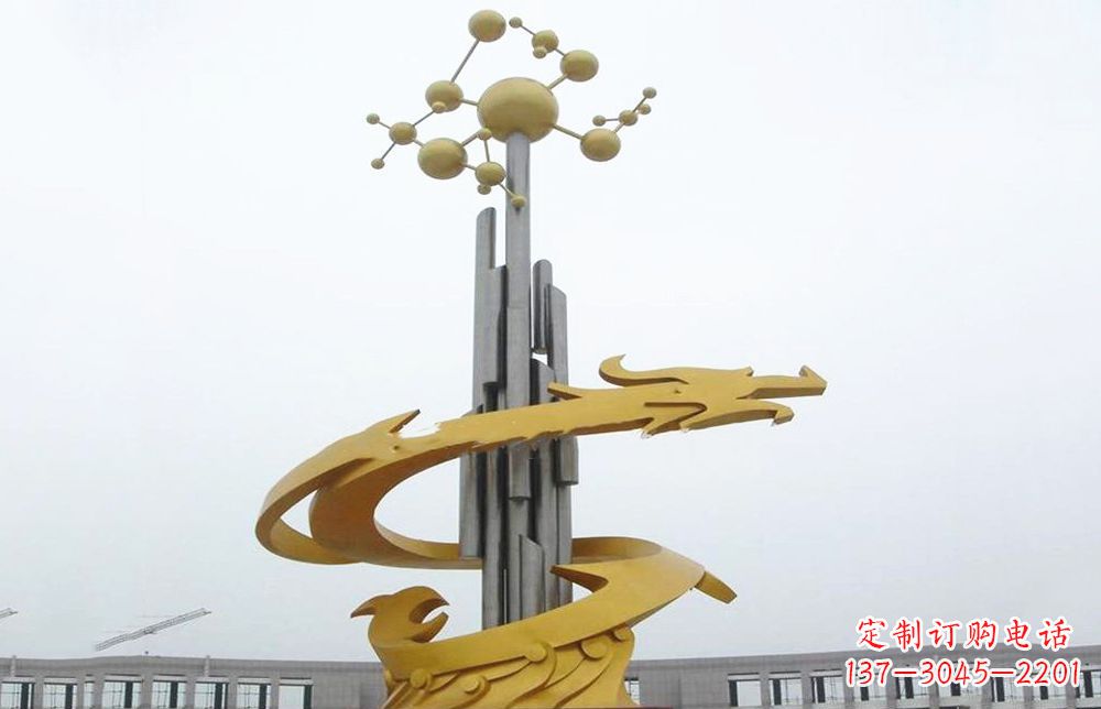 山西龙雕塑——点缀不锈钢城市景观