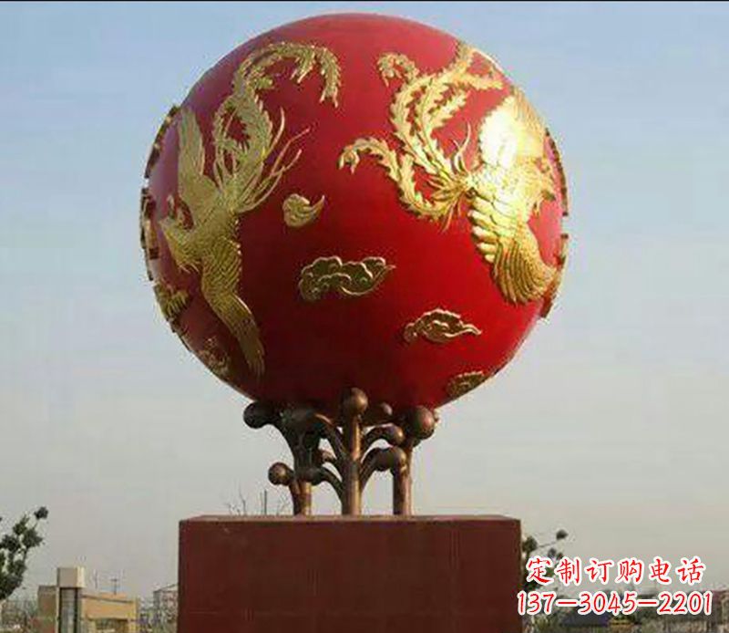 山西不锈钢龙凤呈祥雕塑传统艺术的精美体现