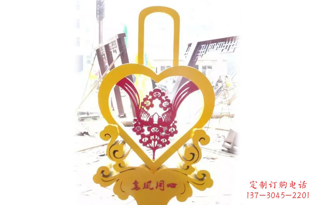 山西不锈钢龙凤同心景观雕塑彰显中国传统文化