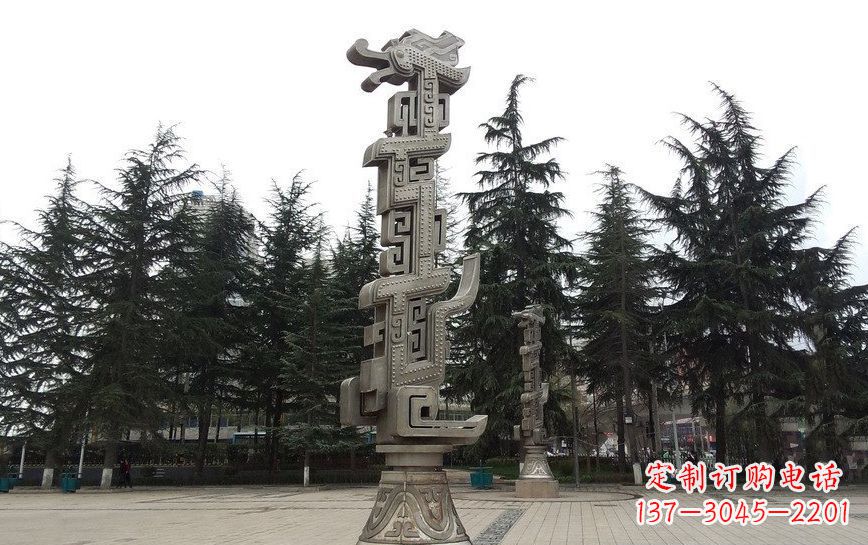 山西不锈钢龙柱雕塑引领公共景观