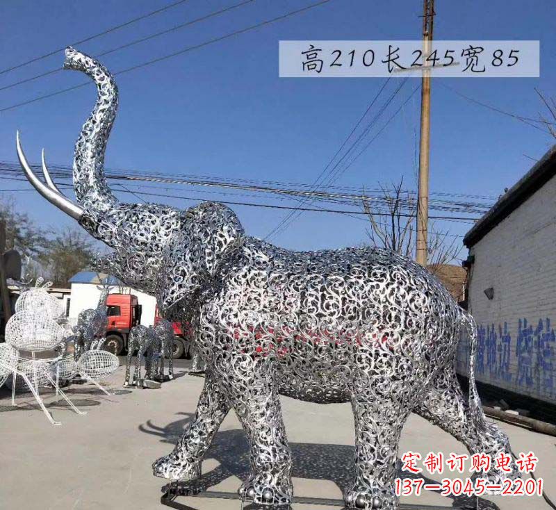 山西不锈钢镂空大象雕塑精美绝伦的艺术品