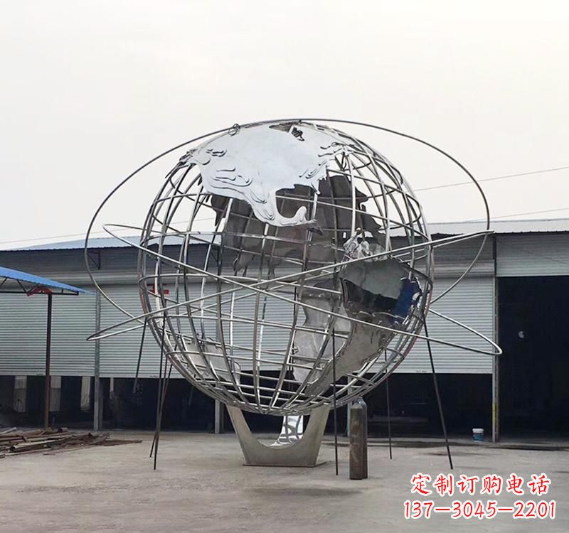山西不锈钢制作的镂空地球雕塑