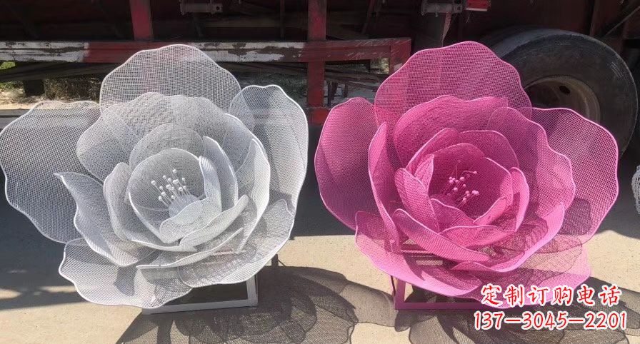 山西不锈钢镂空荷花公园摆件
