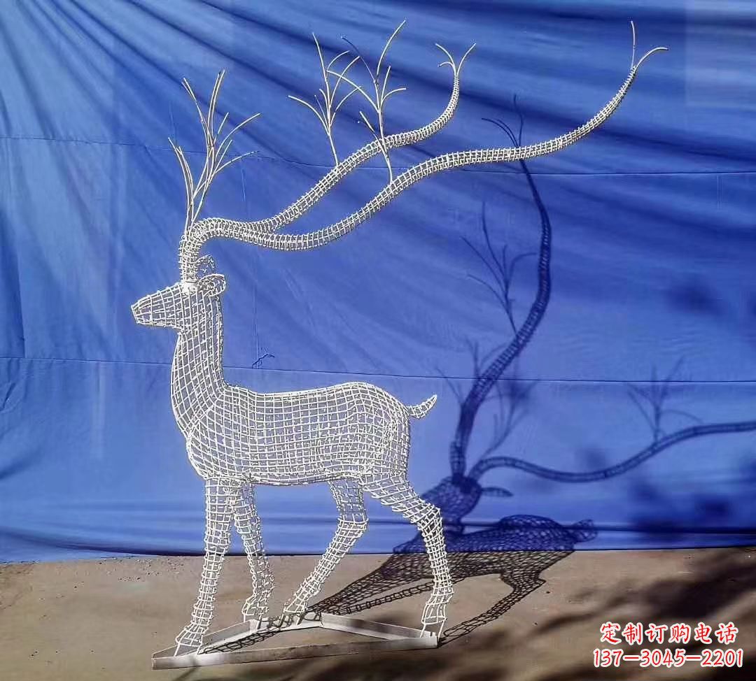山西不锈钢麋鹿雕塑精美的景观装饰品