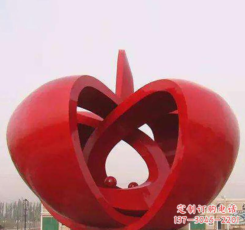 山西不锈钢镂空苹果雕塑精致美观的艺术品