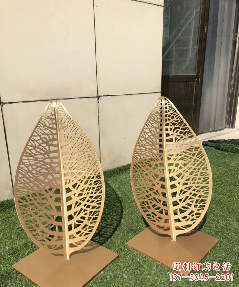 山西不锈钢树叶雕塑,精致典雅