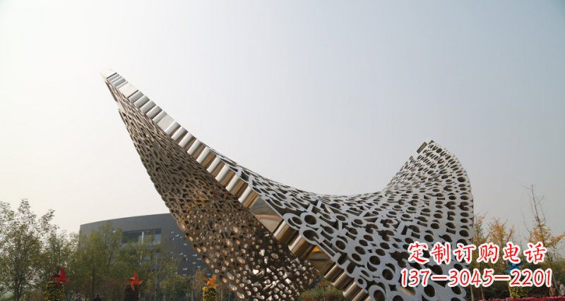 山西不锈钢镂空字母遮阳亭子广场雕塑