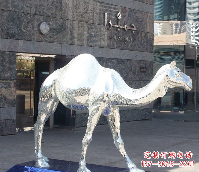 山西不锈钢骆驼雕塑精美外形折射古朴美感