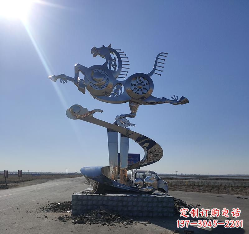 山西不锈钢马踏飞燕城市雕塑