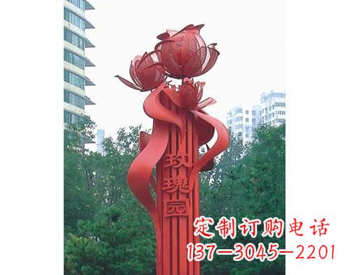 山西不锈钢玫瑰雕塑精美艺术之美