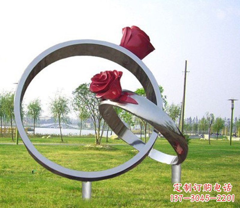 山西不锈钢玫瑰戒指雕塑