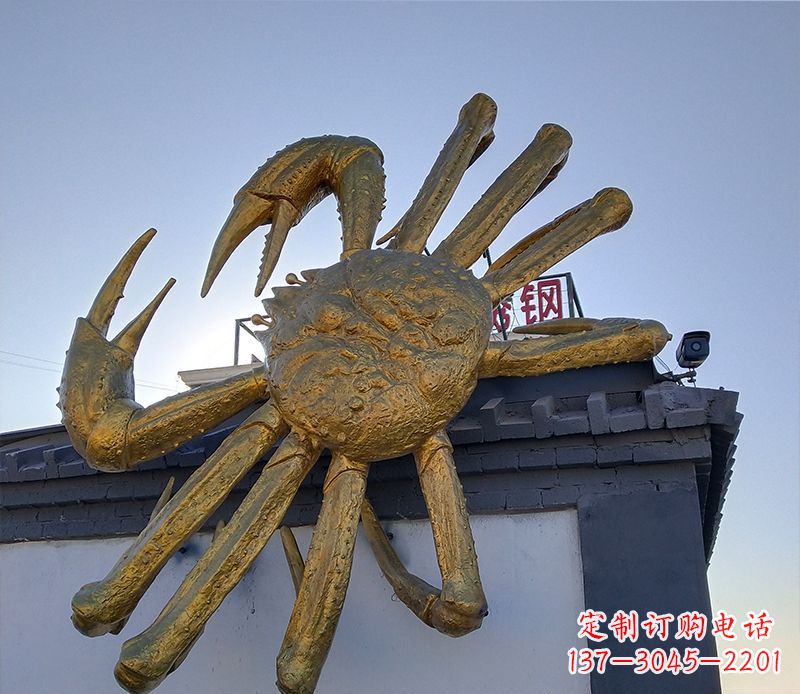 山西不锈钢螃蟹雕塑精美而又经久不衰