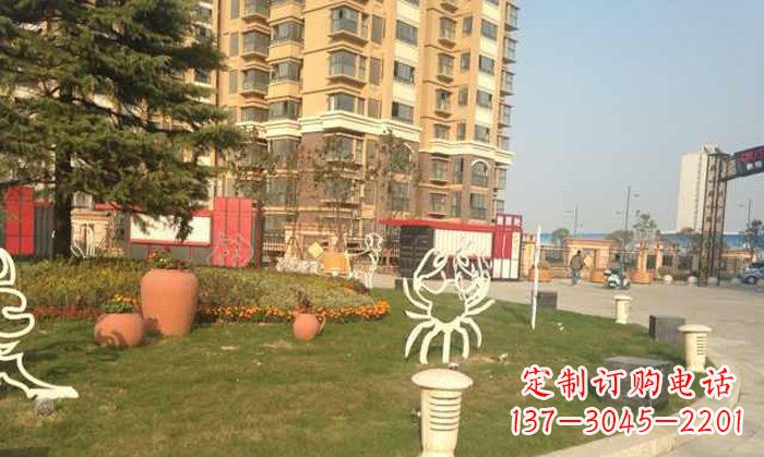 山西不锈钢螃蟹雕塑精致美观的艺术之作