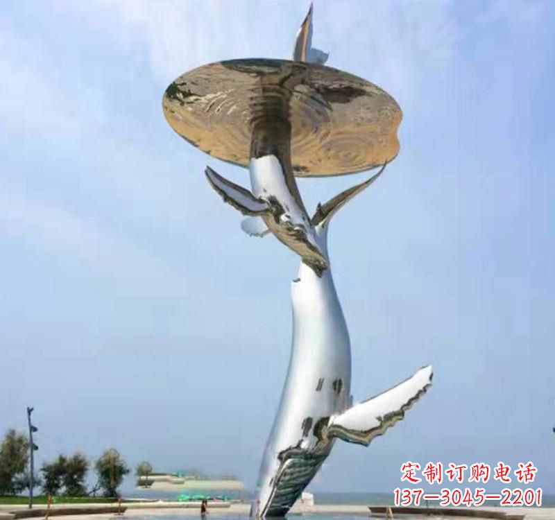 山西不锈钢海豚雕塑精美的艺术品
