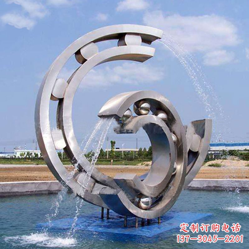 山西不锈钢喷水雕塑点缀园林水景的美