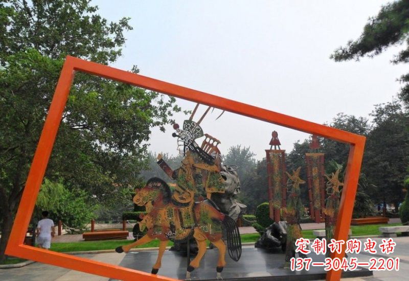 山西不锈钢皮影戏雕塑传承民间文化的艺术精粹