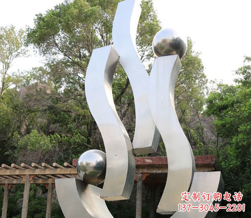 山西景观雕塑现代不锈钢飘带