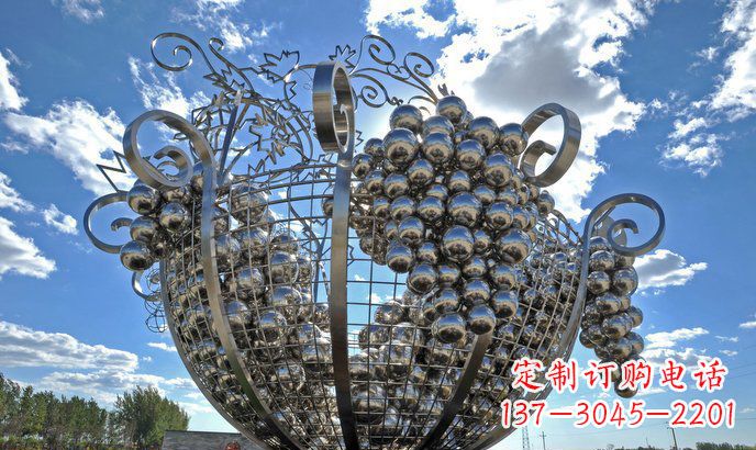 山西不锈钢葡萄丰收雕塑