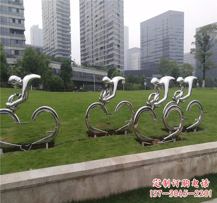 山西不锈钢骑自行车雕塑