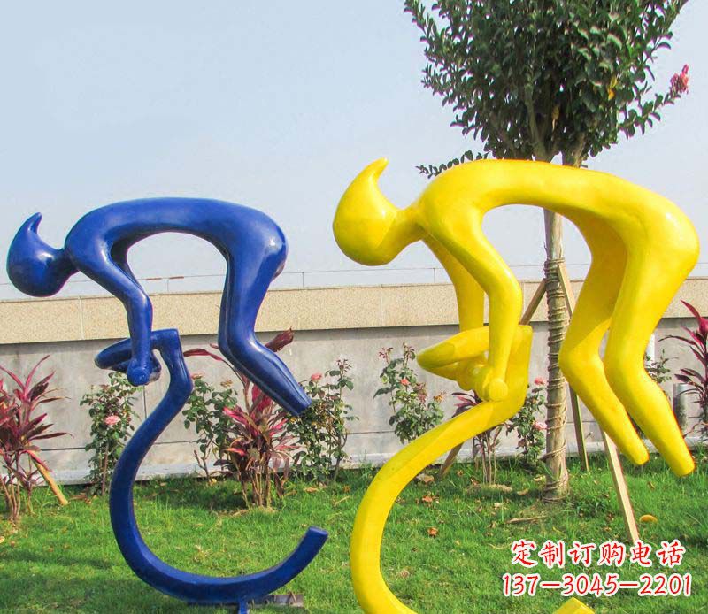 山西不锈钢骑自行车广场景观雕塑——给城市带来活力