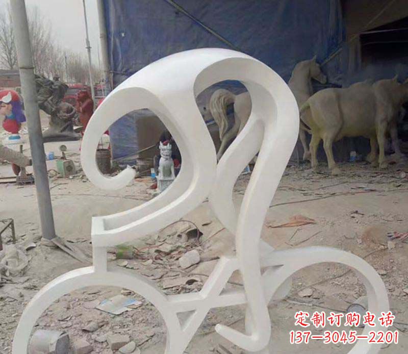 山西不锈钢自行车雕塑——景观的点缀