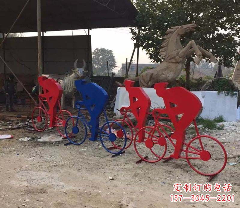 山西不锈钢骑自行车雕塑一种经典的艺术形式