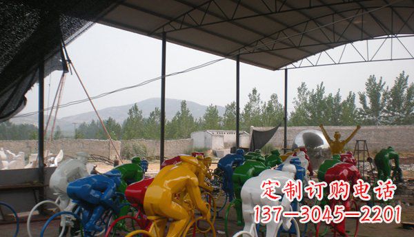 山西不锈钢骑自行车雕塑象征运动的艺术