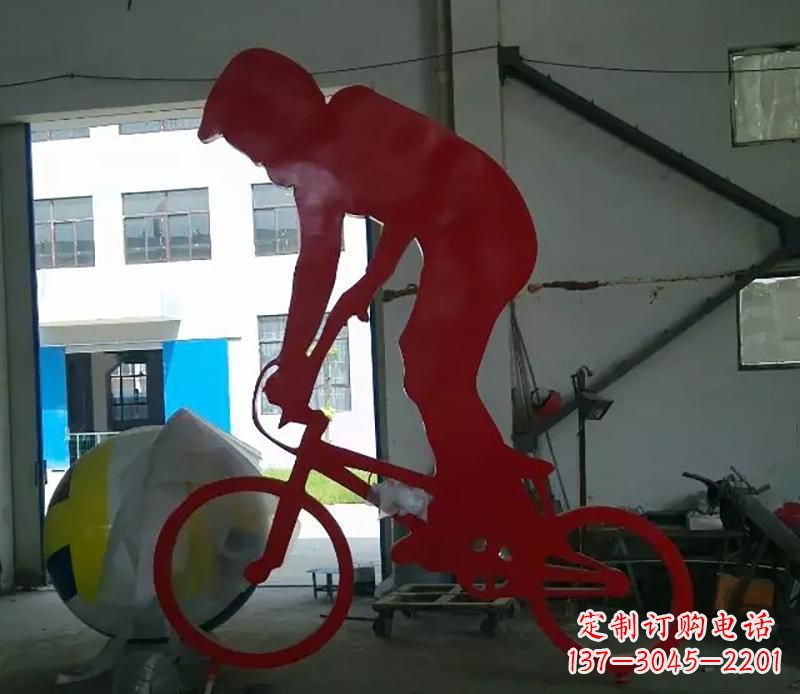 山西不锈钢骑自行车运动雕塑