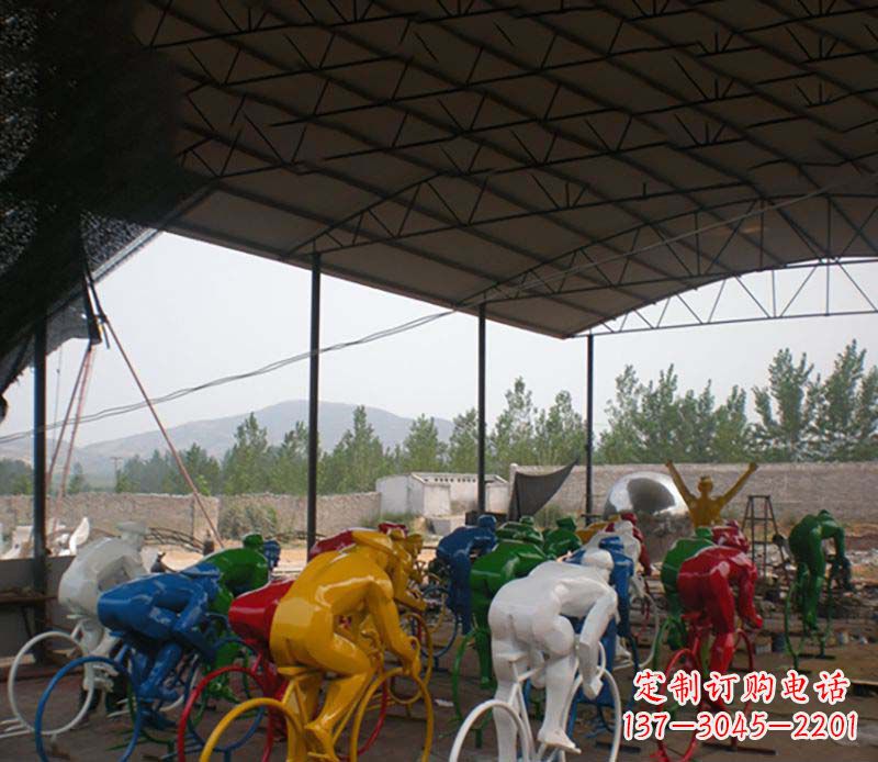 山西不锈钢骑自行车运动雕塑1