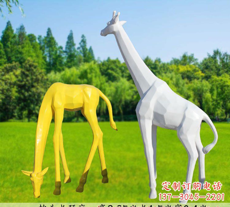 山西不锈钢长颈鹿雕塑完美结合美丽与耐久