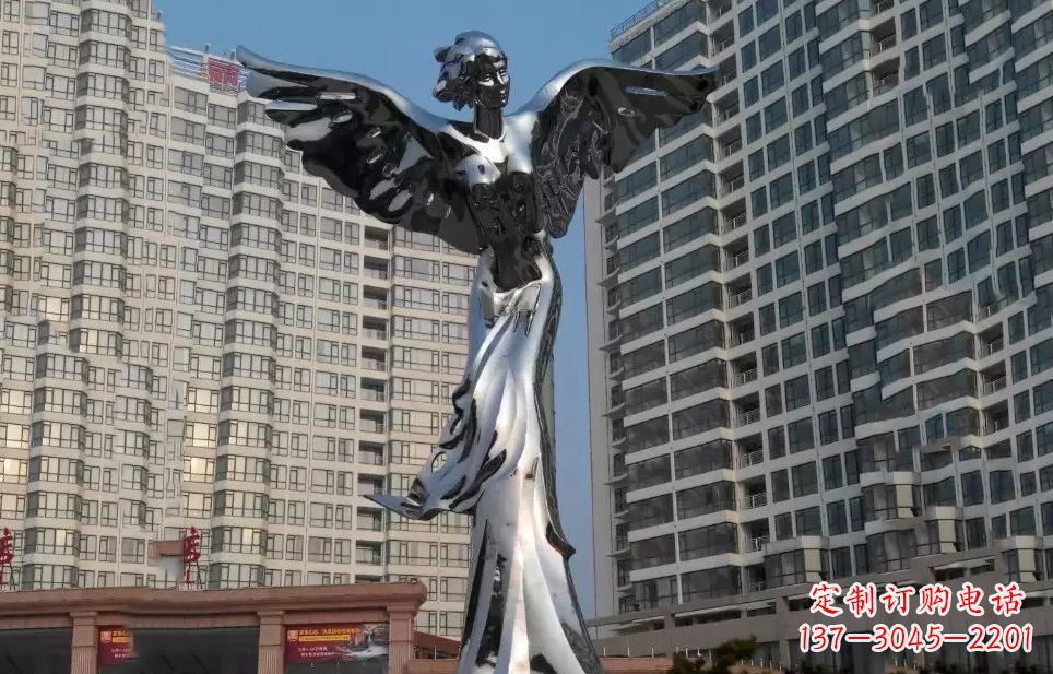 山西不锈钢天使雕塑传递着美丽与希望