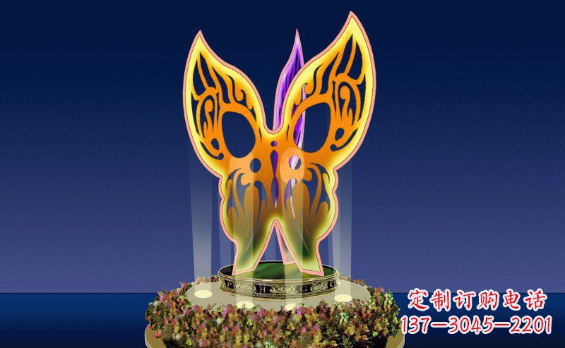 山西不锈钢三面蝴蝶雕塑