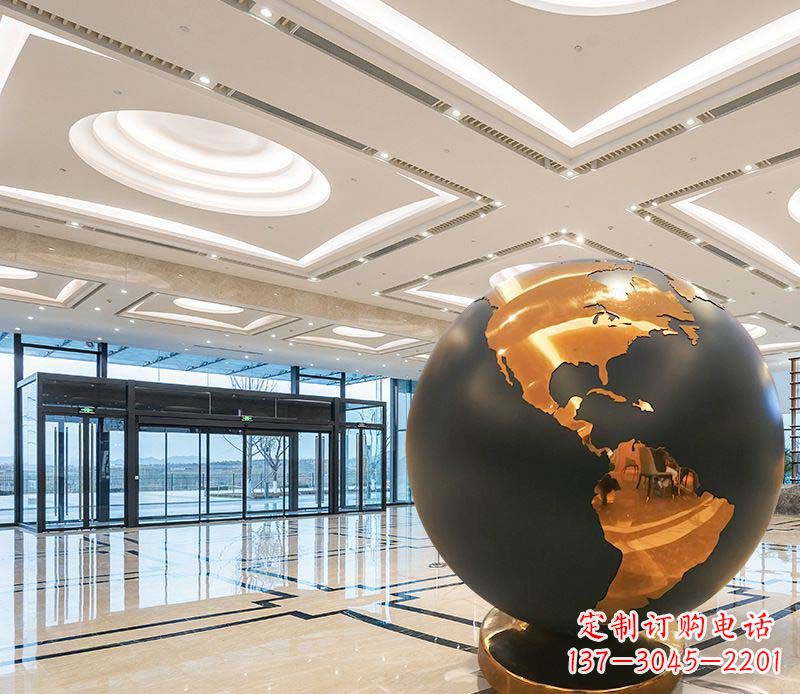 山西不锈钢商场美陈地球仪景观雕塑
