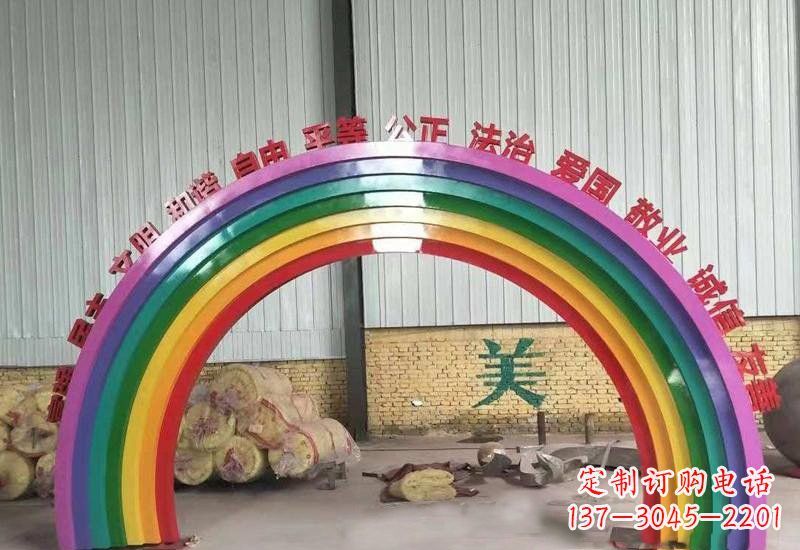 山西表达不锈钢社会主义核心价值观的彩虹拱门雕塑