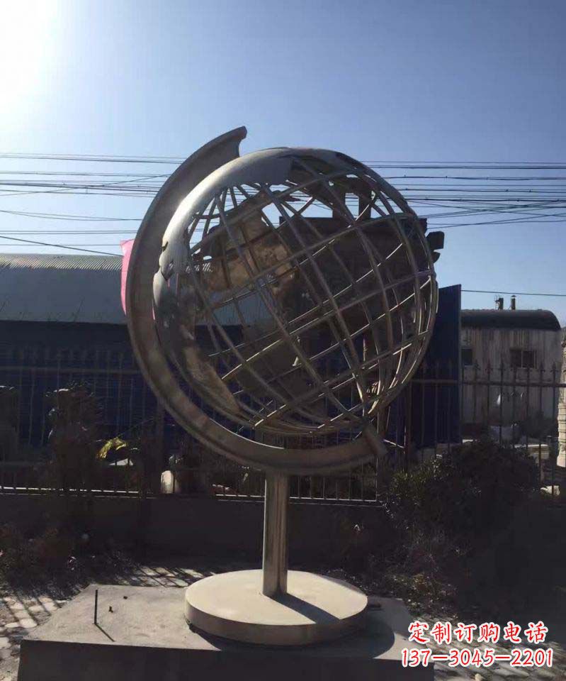 山西不锈钢地球仪雕塑精美装饰室内空间