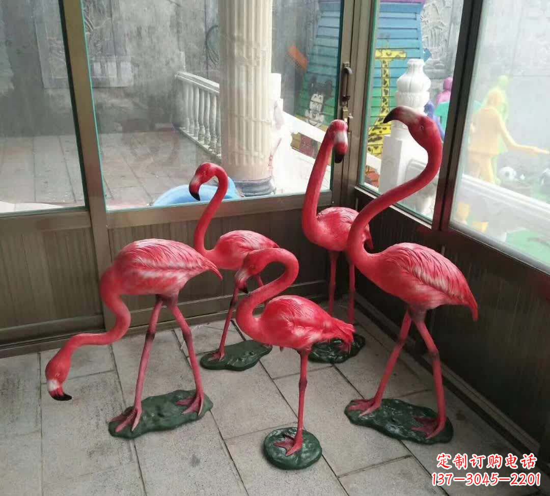山西不锈钢室外仿真火烈鸟雕塑