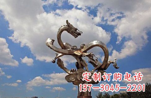 山西不锈钢双龙戏珠雕塑——千古传说的艺术瑰宝