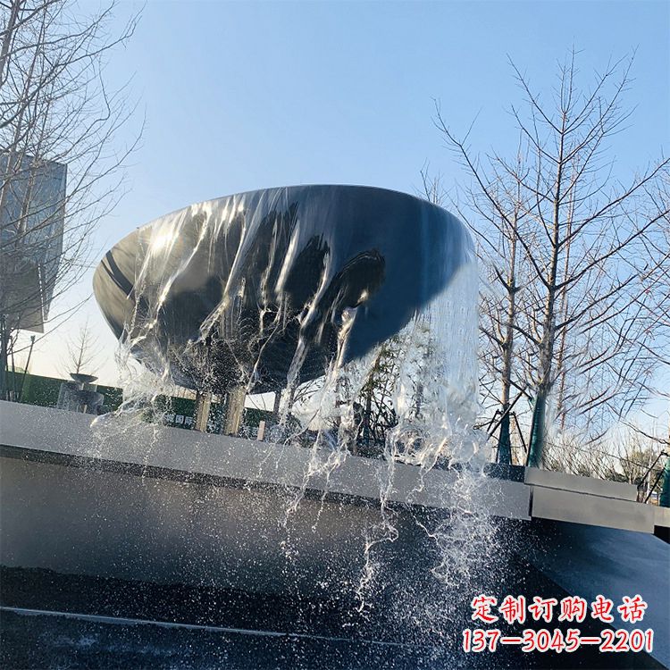 山西不锈钢水钵瀑布喷泉雕塑艺术与美感的完美结合