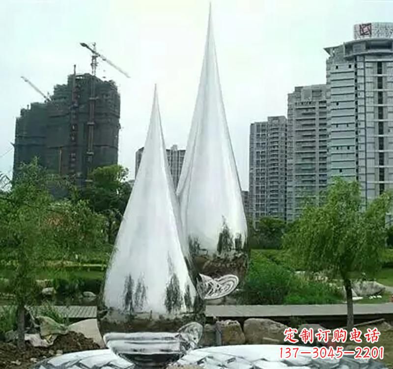 山西不锈钢水滴拱门雕塑
