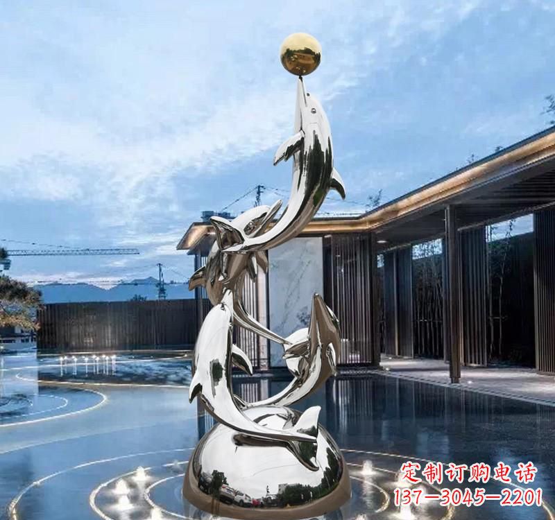 山西海豚的优雅身姿——不锈钢水景雕塑