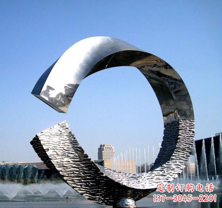 山西不锈钢水景圆环雕塑