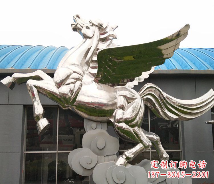 山西不锈钢踏云的飞马城市雕塑