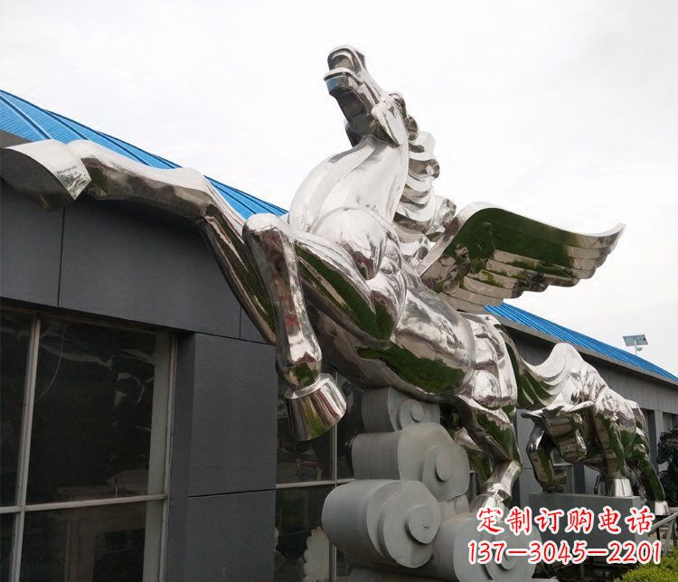山西不锈钢飞马城市雕塑展现城市精神
