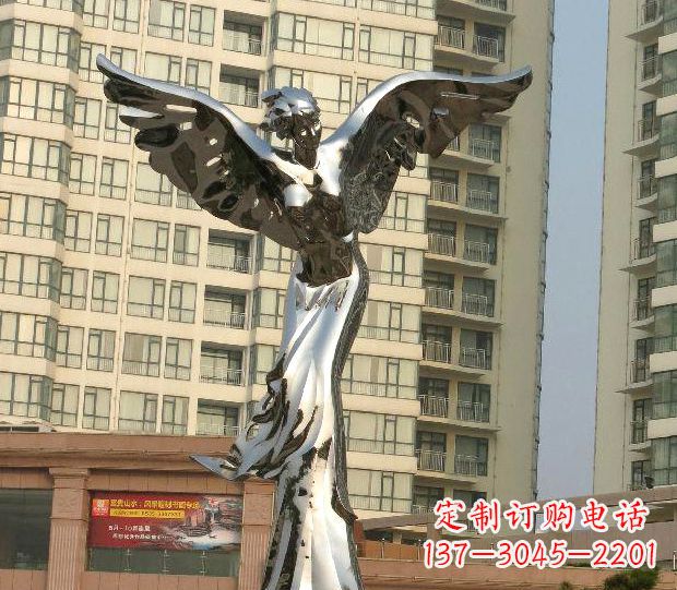 山西不锈钢天使雕塑传递温暖的祝福