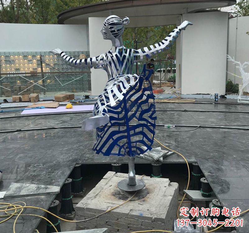 山西不锈钢跳舞女孩雕塑