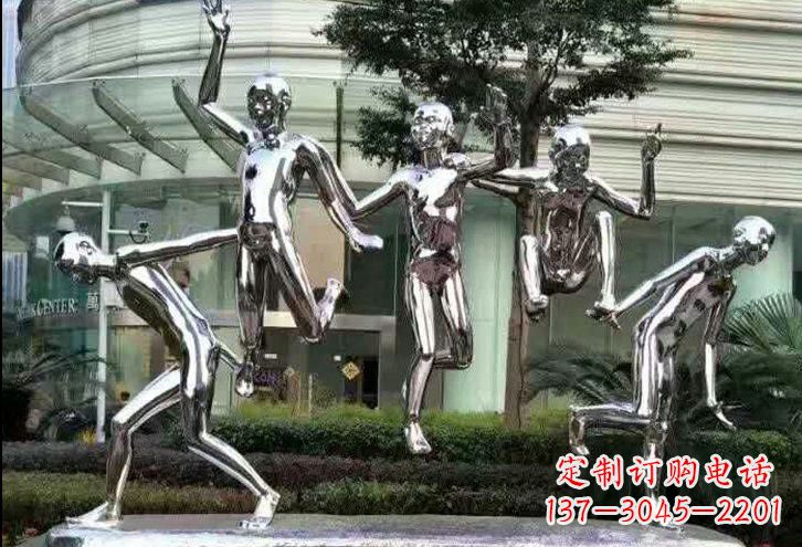山西勇敢跳跃的儿童雕塑