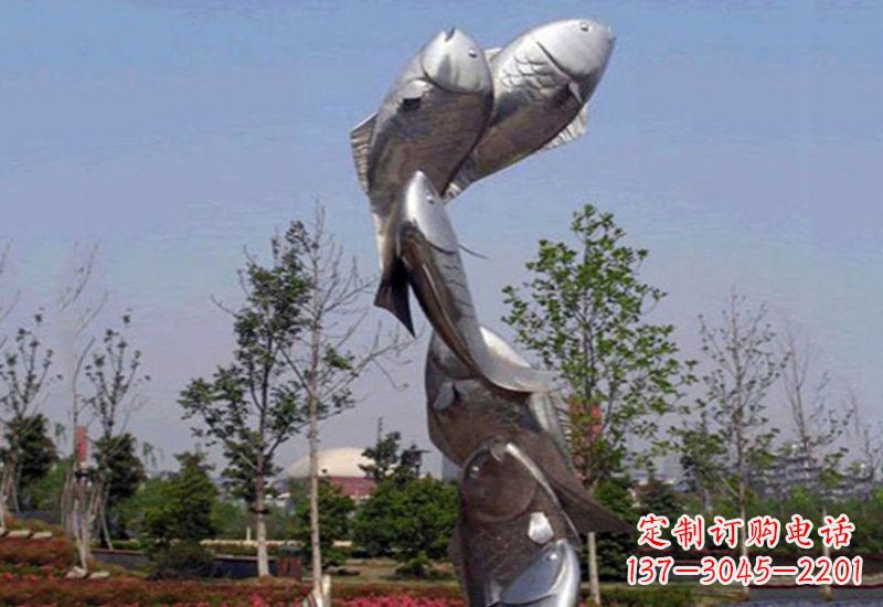 山西不锈钢跳跃的鲤鱼雕塑