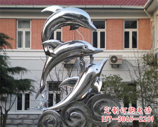山西不锈钢海豚雕塑跳跃的海洋精灵