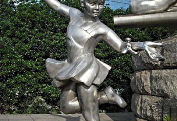 山西儿童雕塑不锈钢跳舞人物