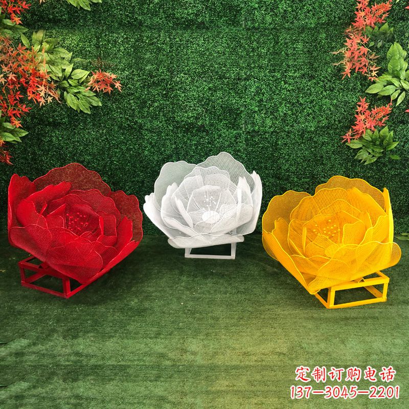山西不锈钢铁艺玫瑰花雕塑摆件